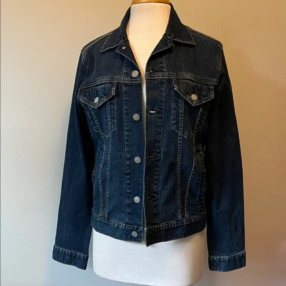 Uniqlo Dark Blue Denim Jacket Like New Size Small - Picture 2 of 13